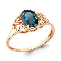 Кольцо из серебра р. 17,5 Aquamarine 6576008, топаз