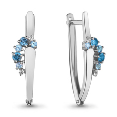 Серьги из серебра с топазом Aquamarine 4467866