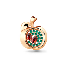 Брошь из серебра с изумрудом синтетический/фианитом Aquamarine 77310ВГ