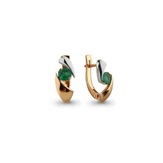 Серьги из красного золота с изумрудом Aquamarine 941743к