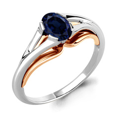 Кольцо из красного золота р. 17,5 Aquamarine 963466к, сапфир