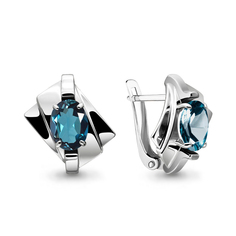 Серьги из серебра с топазом Aquamarine 4492708