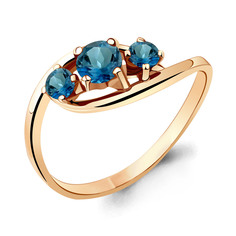 Кольцо из серебра с топазом р.17 Aquamarine 6509008