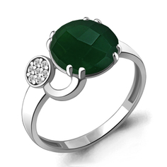 Кольцо из серебра р. 19 Aquamarine 6933609А, агат/фианит
