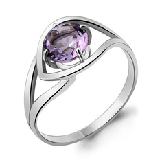 Кольцо из серебра р. 19,5 Aquamarine 6551204, аметист