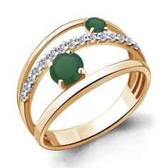 Кольцо из серебра р. 17,5 Aquamarine 6928809А, агат/фианит