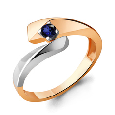 Кольцо из красного золота р. 17,5 Aquamarine 963890к, сапфир