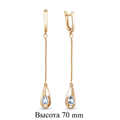 Серьги подвески из серебра Aquamarine 4472305, топаз