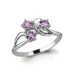 Кольцо из серебра р. 17,5 Aquamarine 6576104, аметист