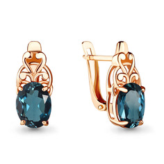 Серьги из серебра Aquamarine 4476008, топаз