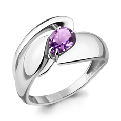 Кольцо из серебра р. 17,5 Aquamarine 6590204, аметист