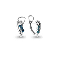 Серьги из серебра Aquamarine 4473608А, топаз/фианит