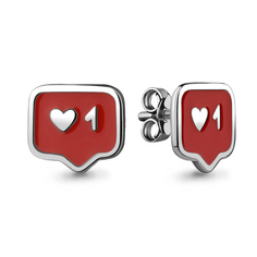 Серьги-пусеты из серебра с эмалью Aquamarine 34400