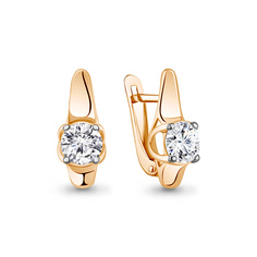 Серьги из серебра Aquamarine 438131А, фианит