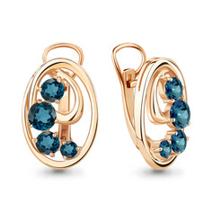 Серьги из серебра Aquamarine 4784308, топаз