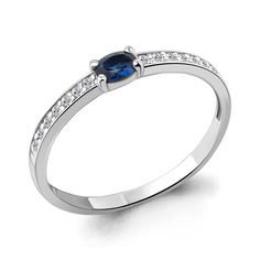 Кольцо из белого золота р. 17 Aquamarine 963986, бриллиант/сапфир