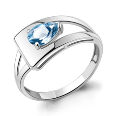 Кольцо из серебра р. 18,5 Aquamarine 6961105, топаз