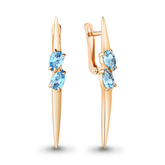 Серьги из серебра Aquamarine 4782605, топаз
