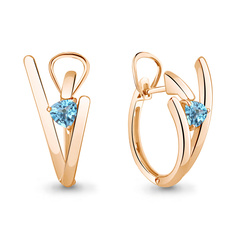Серьги конго из серебра Aquamarine 4764105, топаз