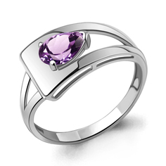 Кольцо из серебра р. 17 Aquamarine 6961104, аметист