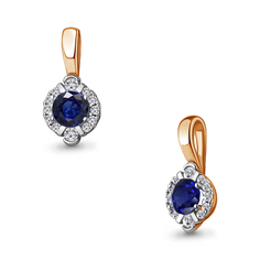 Кулон из серебра Aquamarine 24495АБ, сапфир искусственный/фианит