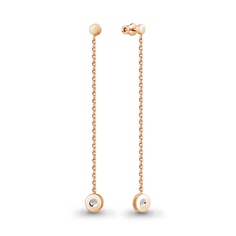 Серьги подвески из серебра Aquamarine 040243, бриллиант