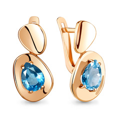 Серьги из серебра с топазом Aquamarine 4769505