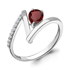 Кольцо из серебра р. 16,5 Aquamarine 6959203А, гранат/фианит
