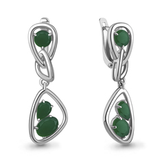 Серьги подвески из серебра с агатом Aquamarine 4766209