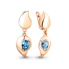 Серьги подвески из серебра Aquamarine 4754305, топаз