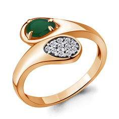 Кольцо из серебра р. 18 Aquamarine 6918009А, агат/фианит