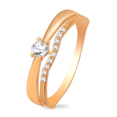 Кольцо из красного золота с фианитом р. 18,5 585Gold 301011381