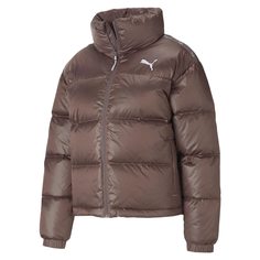 Пуховик женский PUMA Shine Down Jacket коричневый XS