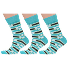 Комплект носков мужских MoscowSocksClub msk3-М43 бирюзовых 25