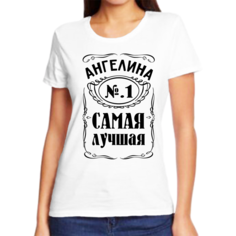 Футболка женская NoBrand ангелина номер один самая лучшая белая 7XL