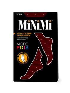 Носки женские Minimi MICRO POIS 70 бордовые one size