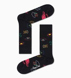 Носки унисекс Happy socks Good Times Sock GTI01 черные 36-40