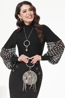 Блуза женская DStrend Амира черная 52 RU