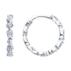 Серьги конго из серебра SOKOLOV 94026499, фианит