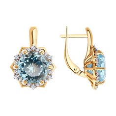 Серьги из красного золота Diamant 51-320-02159-1, топаз/фианит