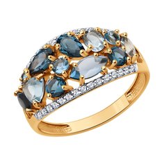 Кольцо из красного золота р. 18 Diamant 51-310-02172-1, фианит\топаз