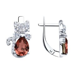 Серьги из серебра SOKOLOV 94026667, Swarovski\фианит