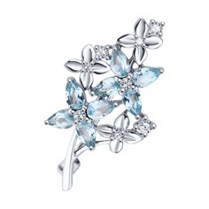 Брошь из серебра Diamant 94-340-02061-1, фианит\топаз