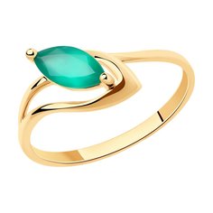 Кольцо из красного золота р. 15,5 Diamant 51-310-00974-2, агат