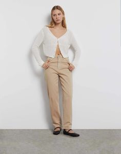 Джинсы женские Gloria Jeans GJN032822 бежевые 54/170
