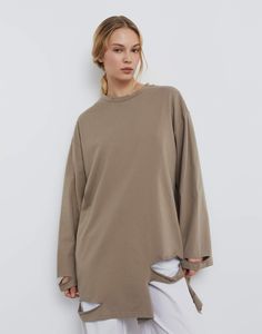 Лонгслив женский Gloria Jeans GKT022593 бежевый XXS/158-XL/170