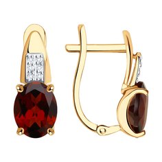 Серьги из красного золота SOKOLOV 728667, гранат\топаз