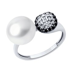 Кольцо из серебра Diamant 94-310-02621-1, фианит/шпинель/жемчуг культивированный