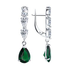 Серьги из серебра SOKOLOV 94026775, фианит