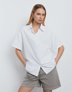Рубашка женская Gloria Jeans GWT003635 белый XS/164